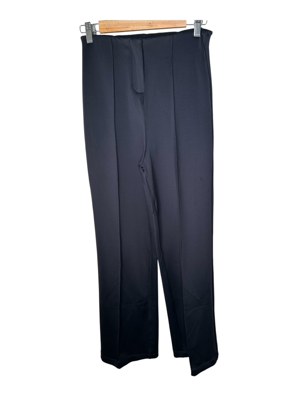 Nama Scuba Pintuck Pants Black Size Large High Rise Stretch Straight Leg New - Picture 4 of 13